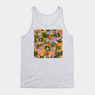 Elegant Hand Darw Tropical Flowers And Leafs Tank Top